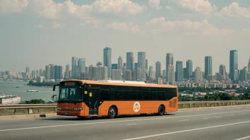 En buss som tilbyr transporttjenester til mennesker.