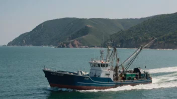 En fiskebåt som transporterer fisk til et prosesseringsanlegg.