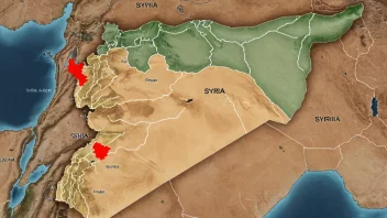 Et kart over Syria med den nordlige regionen fremhevet