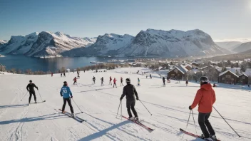 En vinterbegivenhet i Norge, med mennesker som nyter snøen og vinteraktiviteter.