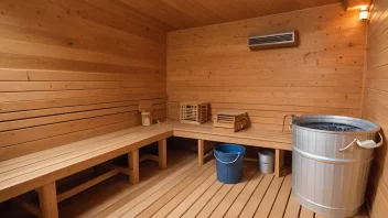 En sauna med ulikt utstyr.