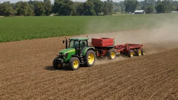 Et bilde av en traktor i et jorde med avlinger, som representerer jordbruksteknisk teknologi.