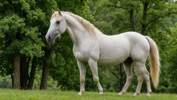 En vakker hest med en sterk bygning og et selvbevisst uttrykk.