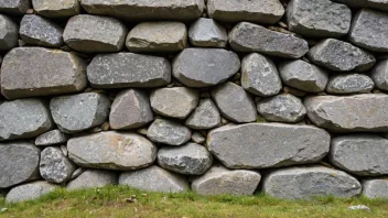 En tradisjonell norsk steinmur, kjent som et murerkje, i en landlig setting.