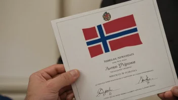 En person med et norsk diplom, som symboliserer norsk utdanning.