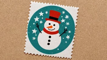 Et julestempel med en festlig design.