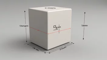 Et bilde av en 3D-gjenstand med et overflatearealmål merket på den