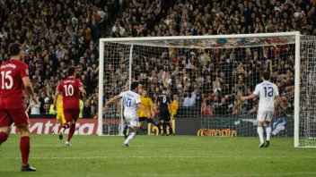 En fotballspiller i aksjon, scorer mål