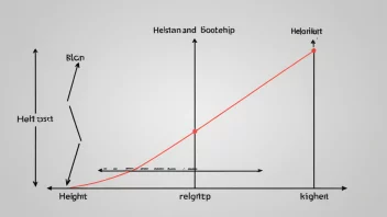 Et diagram som viser sammenhengen mellom høyde og et relatert begrep