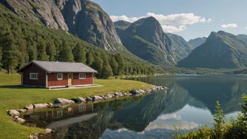 En koselig sommerhytte i Norge omgitt av natur.