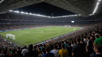 Et idrettsstadion med plass til tusenvis av tilskuere, utstyrt med moderne fasiliteter og teknologi.