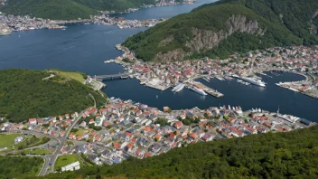 Flyfoto av Eidvåg, en bydel i Bergen