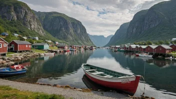 Et pittoreskt fiskevær i Norge med en sterk fokus på fiskerinæringen.