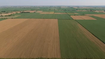 En naturskjønn utsikt over et flatt sletteområde med jordbruksland.