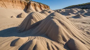 En sandås, en naturlig formasjon av sand og småstein, dannet av vinden eller vannet.