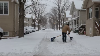 En person som rydder snø fra en gangvei for å sikre trygg passasje