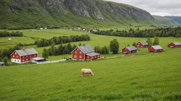 Et pittoreskt norsk gårdsbruk med en rik kulturell arv.