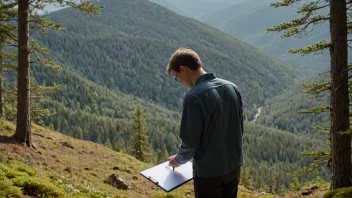 En person i en utendørs setting, ansvarlig for å forvalte naturressurser og friluftsliv.