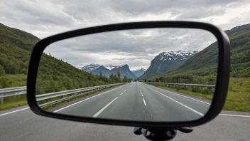 En vindskjerm eller frontrute, med et norsk landskap i bakgrunnen.