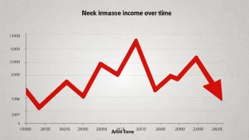 En graf som viser en økning i inntekt over tid.