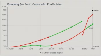 En graf som viser et selskaps vinningsmargin.