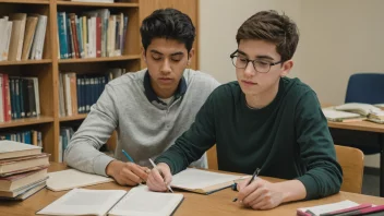 En student som gjør huslekse ved et skrivebord