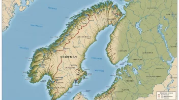 En illustrasjon av et kart over Norge med innvandringsområder fremhevet.