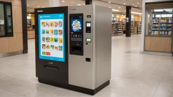 Et selvbetjeningsystem, som en kiosk eller en automat, designet for å gi kundene enkel tilgang til produkter eller tjenester.