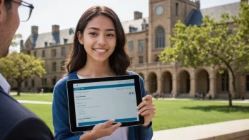 En student søker om utdannelseslån på en tablet.