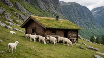 En tradisjonell norsk fjellhytte for geiter.