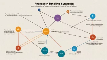 Et diagram som illustrerer forskningsfinansieringssystemet.