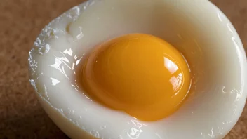 Et nærbilde av en tykk og fast egg hvit og gul, med en jevn og glatt tekstur.