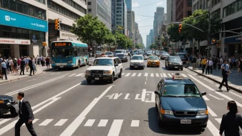 En trafikkleger i en travel by, med en lys gul vest og et stoppskilt, regulerer trafikken for å sikre sikkerheten.