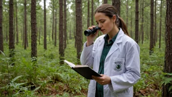 En viltforsker studerer dyr i deres naturlige habitat.