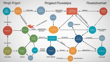 Et flytskjema eller diagram som viser de forskjellige stegene og prosessene i et prosjekt.