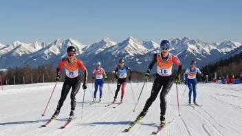 En vinterkonkurranse i full gang, med utøvere som konkurrerer i et snødekt landskap.