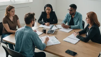 En gruppe sosionomer samlet rundt et bord, diskuterer og planlegger sitt arbeid.