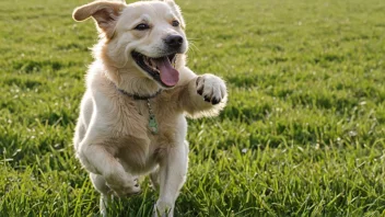 En glad hund som leker med sin eier på en grønn eng, illustrerer begrepet voffe.