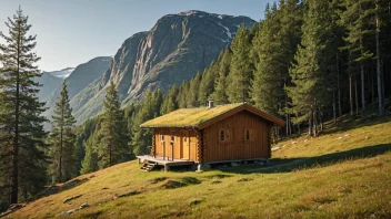 En koselig norsk hytte i skogen.