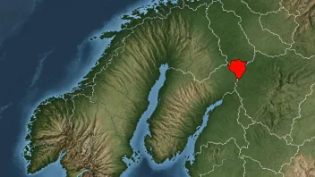 Et kart over Norge med den østlige regionen fremhevet