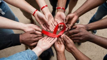 En gruppe mennesker som viser solidaritet og støtte for HIV-bevissthet.