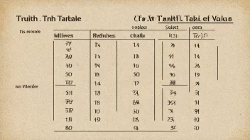 En sannhetstabell er en matematisk tabell som brukes til å bestemme sannhetsverdien av en uttalelse.