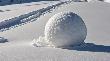 En illustrasjon av en snøball som ruller ned en ås, symboliserer akkumulering.