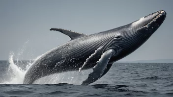 En vågehval som utfører akrobatiske manøvrer i havet.