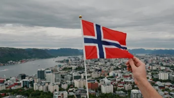 En person som holder et lite norsk flagg, som symboliserer deres følelse av ansvar og plikt overfor samfunnet.