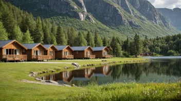 Et idyllisk sommerkvarter i Norge, omgitt av natur.