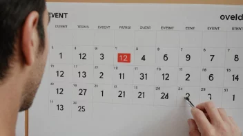 En person ser på en kalender med en forventet hendelse merket.