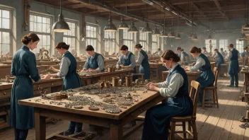 En illustrasjon av en norsk smykkefabrikk, som viser landets rike historie innen industrien.