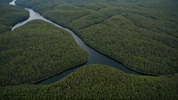 Flyfoto av Lillestrømmarka, et skogområde i Norge