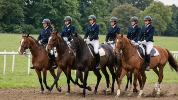 En gruppe ryttere i uniform som rider sammen